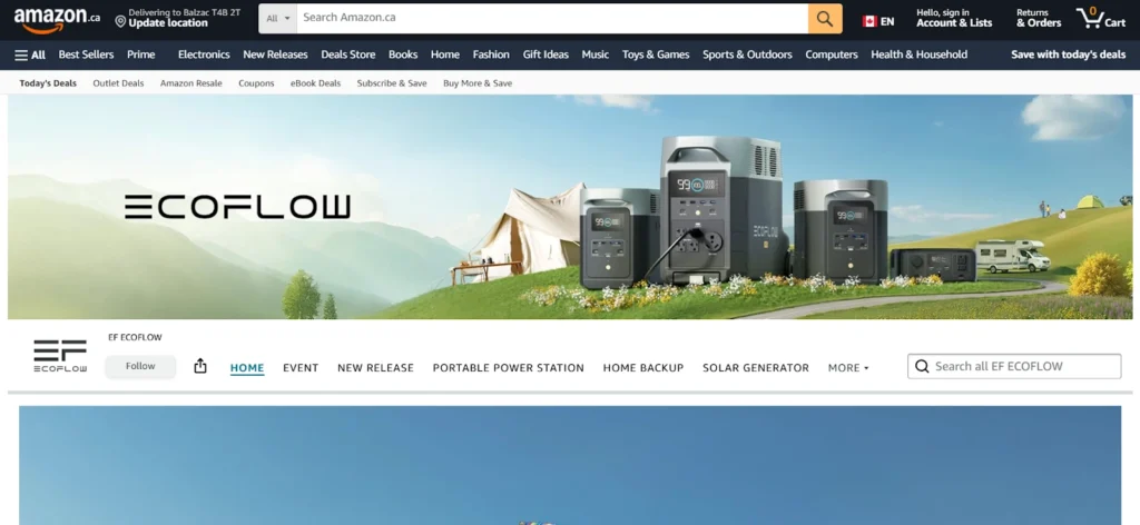 Amazon Storefront home page